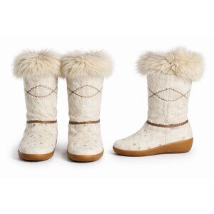 Tecnica Italy Fur Apres Ski Boots Womens 7 7.5 EU38 Vintage Calf Hair Snow